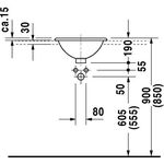 Duravit Einbauwaschtisch ARCHITEC m ÜL o HLB d= 400mm ohne Hahnloch weiß