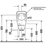 Duravit Elektronik-Urinal UTRONIC 345x315mm ZL v hi Netzans Aus o Fliege w