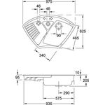 V&B Eckspüle ARENA ECK 975x625mm Exzent. we