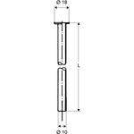 Schell Kupferrohr 10 mm für 1/2Zoll, Bördel 18mm, chrom 500mm