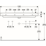 Geberit Waschtisch Square SMYLE 1200x480mm m HL li u re m Überlauf weiß