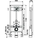Schell WC-Montagemodul MONTUS BH 115cm, mit Spülarmatur COMPACT II