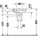 Duravit Handwaschbecken DURASTYLE o ÜL m HLB 450x335mm 1 Hahnloch weiß