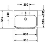 Duravit Möbelwaschtisch HAPPY D.2 m ÜL HLB 650x505mm geschli 1 HL weiß