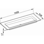Keuco Keramik-Waschtisch ROYAL 60 1409x17x538mm o HL-Boh o Überlauf we