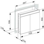 Keuco Spiegelschrank EDITION 400 710x650x154mm Wdeinb 2700-6500 K si. A++