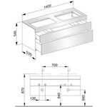 Keuco Waschtischunterbau EDITION 400 1400x546x535mm m HL-Boh we