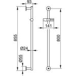 Keuco Brausestange IXMO 855mm Rosette rund vc