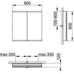 Keuco Spiegelschrank ROYAL MODULAR 2.0 Breite 900mm Höhe 900mm Tiefe 120mm