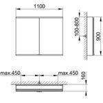 Keuco Spiegelschrank ROYAL MODULAR 2.0 Breite 1100mm Höhe 900mm Tiefe 160mm