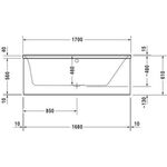 Duravit Rechteck-Whirlwanne P3 Comforts 165 l 170x75 we 1 RS rechts Air-System