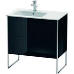 Duravit Waschtischunterbau XSQUARE 832x810x478mm Be links schwarz hochglanz
