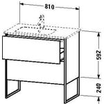 Duravit Waschtischunterbau XSQUARE 832x810x478mm, Becken links graphit matt