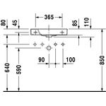 Duravit Handwaschbecken HAPPY D.2 o ÜL m HLB 500x220mm 1 HL rechts weiß WG