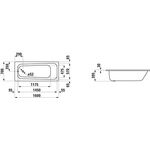 Laufen Einbau-Badewanne LAUFEN PRO 1600x700mm weiß