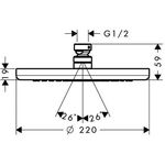 HG Kopfbrause ohne DFB Croma 220, EcoSmart, chrom