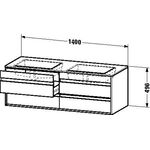 Duravit Waschtischunterbau KETHO 550x1400x496mm weiß hochglanz