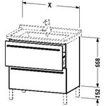 Duravit Waschtischunterbau X-LARGE 650x470x668mm flannel grey seidenmatt
