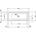 Duravit Rechteck-Whirlwanne D-CODE 110 l 1700x700 we 1 RS Jet Project