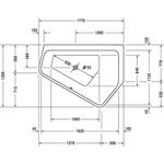 Duravit Whirlwanne Paiova 5 E re 205 l 1770x1300mm weiß Jet-System