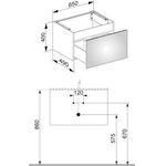 Keuco Waschtischunterbau X-LINE 650x400x490mm trüffel