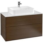 V&B Waschtischunterschrank FINION 1000x603x501mm Abdpl Glas wh ma Wln ven