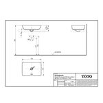 TOTO WU Aufsatzwaschtisch 550mm o Hahnloch mit Überlauf eckig we