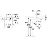 V&B Handwaschbecken AVENTO 360x220mm Be re HL li o ÜL we