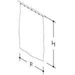 Hewi Dusch-/Kabinenvorhang Polyester S BxH 2,5x2m 18 Ös. Dek squ. um/sa