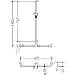Hewi Duschhandlauf SERIE 801 senkrecht 1100mm waagerecht 762mm sand