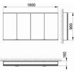 Keuco Spiegelschrank ROYAL MODULAR 2.0 Breite 1800mm Höhe 900mm Tiefe 160mm