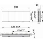 Keuco Spiegelschrank ROYAL MODULAR 2.0 Breite 2100mm Höhe 700mm Tiefe 120mm
