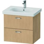Duravit Waschtischunterbau XBASE 2 Schubkästen 560x600x458mm eiche natur