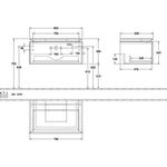 V&B Waschtischunterschrank LEGATO 800x380x500mm Glossy White