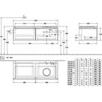 V&B Waschtischunterschrank LEGATO 1200x380x500mm Glossy White