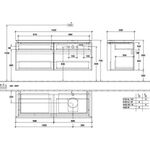 V&B Waschtischunterschrank LEGATO 1400x550x500mm m Be Glossy White