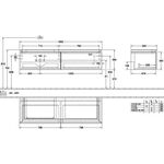 V&B Waschtischunterschrank LEGATO 1600x380x500mm m Be Glossy White