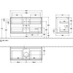 V&B Waschtischunterschrank FINION 1200x603x501mm Abdpl Glas w ma glos. w