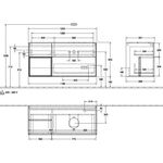V&B Waschtischunterschrank FINION 1200x603x501mm Regal glos. wh glos. wh
