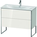 Duravit Waschtischunterbau XSQUARE 840x1010x478mm, 2 Auszüge weiß hochglanz
