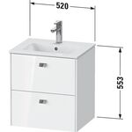 Duravit WT-Unterbau BRIOSO COMPACT 2 Au 553x520x419mm weiß matt Griff chrom