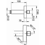 Keuco Brausearm EDITION 300 Ros eckig Ausldg 100mm sw ma