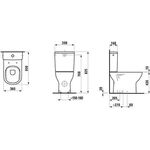 Laufen Stand-WC Kombination LUA tief 360x650mm Abgang waagerecht weiß
