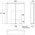 Emco LED-Lichtsp.schr. ASIS FLAT 2 Dsg AP 600x711mm 2-tü m Lichtsegel Aluminium