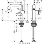 HG Einhebel-Waschtischmischer Tecturis S Fine CooStart Ausl 13cm o AG mattschwar