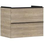 HG Waschtischunterschrank Xelu Q 780x605x475mm Ei natur Griff mattschwarz