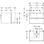 HG Waschtischunterschrank Xevolos E 780x555x550mm Ko Sandb. ma Fr Sandb. met