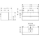 HG Waschtischunterschrank Xevolos E 1180x555x550mm Ko Sandb. ma Fr bro Struk