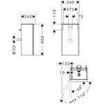 HG Waschtischunterschrank Xelu Q 340x605x245mm TA li grau ma Gri mweiß