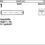 Kegelstift DIN 1 FormB B 2x 18 Stahl gedreht 100 Stück - VPE: 100